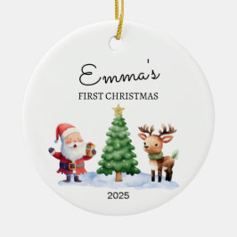 Personalisiertes Baby's First Christmas, Weihnacht Keramik Ornament