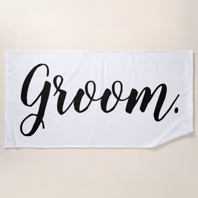 Personalisiertes Bachelor Groom Strandtuch (Vorderseite)