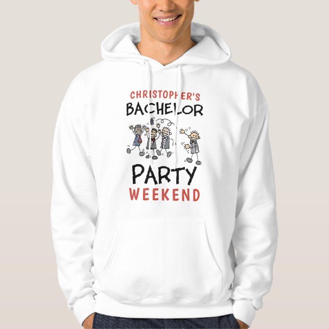 Personalisiertes Bachelor Party Weekend Hoodie (Vorderseite)