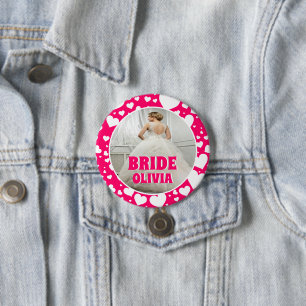 Personalisiertes Bachelorette-Bride-Foto Button