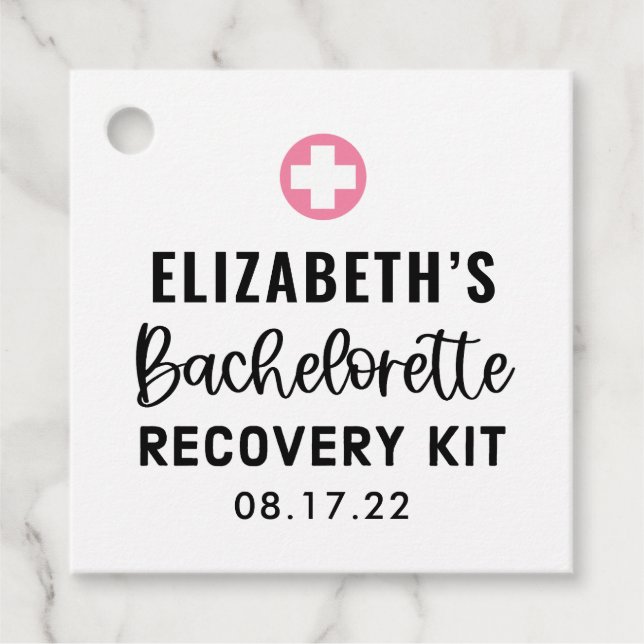 Personalisiertes Bachelorette-Erholung-Kit Geschenkanhänger (Vorderseite)