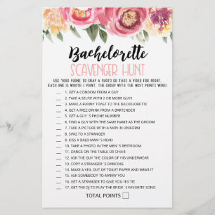 Personalisiertes Bachelorette Scavenger Jagdspiel