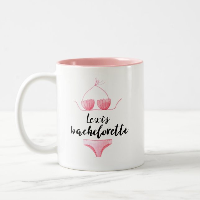 Personalisiertes Bachelorette Zweifarbige Tasse (Links)