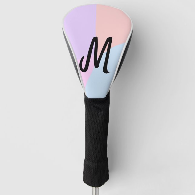 personalisiertes Backen mit einfachem monogramm Lo Golf Headcover (Vorderseite)