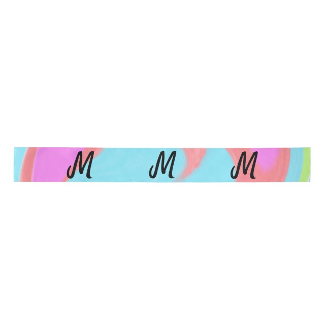 personalisiertes Backen mit einfachem monogramm Lo Satinband (Vorderseite)