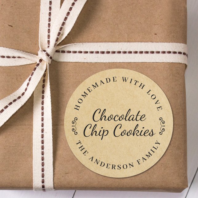Personalisiertes Backgeschenk von Classic Brown Kr Runder Aufkleber (Von Creator hochgeladen)