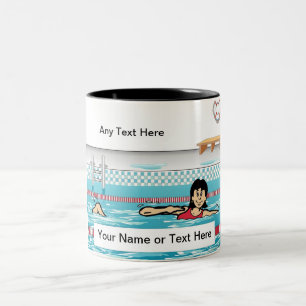 Personalisiertes Baden - Cartoon Zweifarbige Tasse