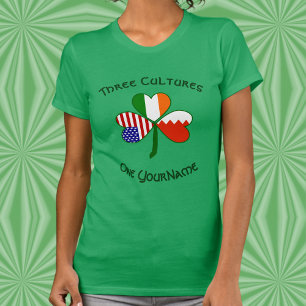Personalisiertes Bahrain Irland USA Shamrock Damen T-Shirt