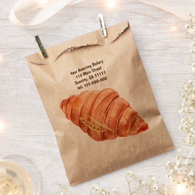 Personalisiertes Baker Bakery Business Logo Croiss Geschenktütchen (Ausgeschnitten)