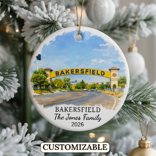 Personalisiertes Bakersfield-Ornament, Kalifornien Keramik Ornament