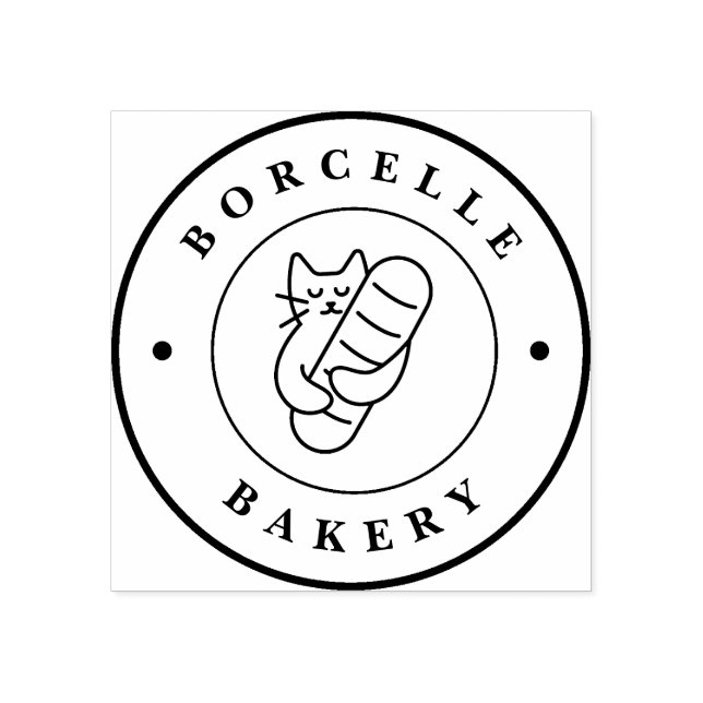 Personalisiertes Bakery Circle Logo Gummistempel (Prägung)