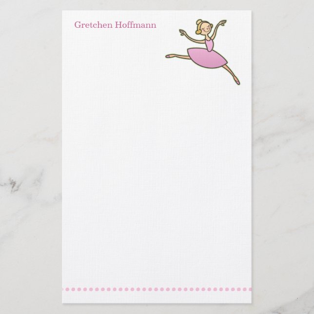 Personalisiertes Ballerina-Briefpapier Briefpapier (Vorderseite)