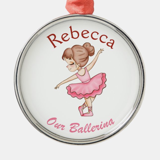 Personalisiertes Ballerina-Geschenk, Ballet-Tänzer Ornament Aus Metall (Vorne)
