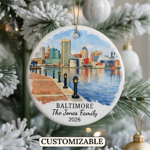 Personalisiertes Baltimore-Ornament, Maßgeschneide Keramik Ornament