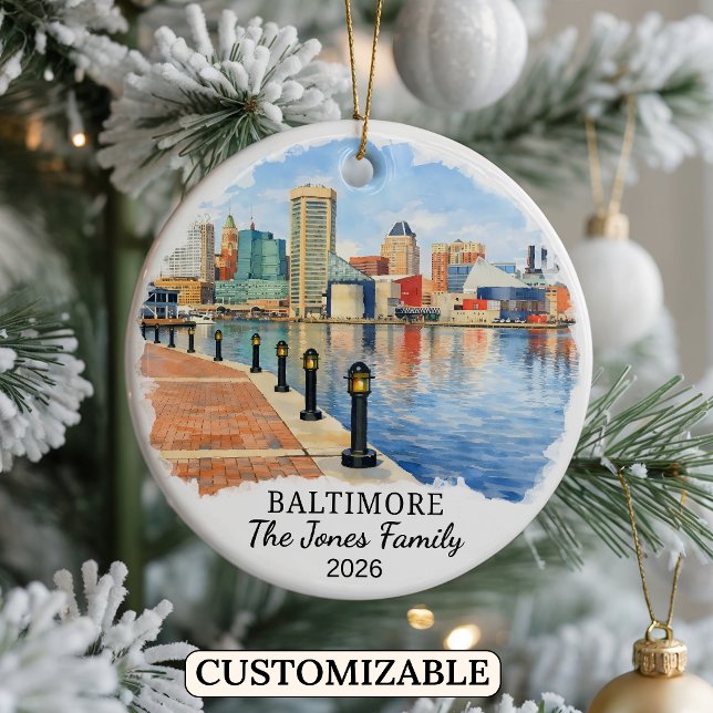 Personalisiertes Baltimore-Ornament, Maßgeschneide Keramik Ornament (Von Creator hochgeladen)