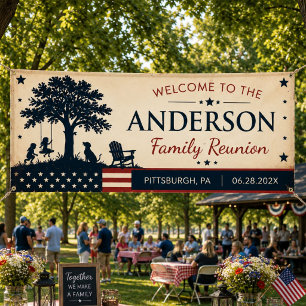 Personalisiertes Banner für patriotisches Familien
