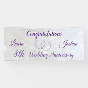 Personalisiertes Banner zum 8. Hochzeitstag