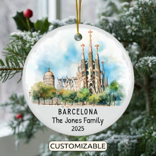 Personalisiertes Barcelona-Ornament, Spanien Keramik Ornament