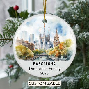Personalisiertes Barcelona-Ornament, Spanien Keramik Ornament