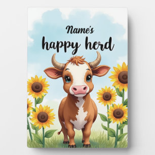 Personalisiertes Barnyard Metal Sign - Kuh & Sonne Fotoplatte
