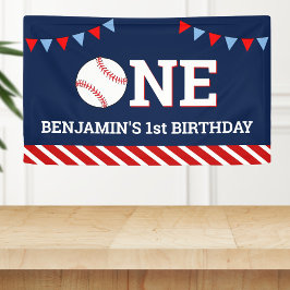 Personalisiertes Baseball 1. Geburtstag Party Banner