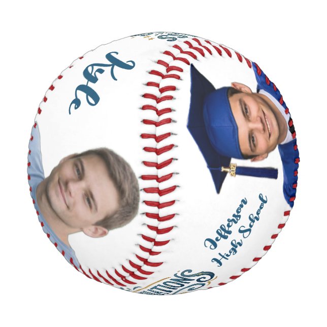 Personalisiertes Baseball-Abschlussandenken Baseball (Schrägansicht)