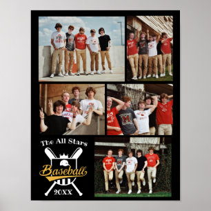 Personalisiertes Baseball-Fotocollage-Team # Poster