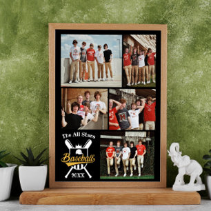 Personalisiertes Baseball-Fotocollage-Team # Poster