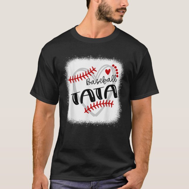 Personalisiertes Baseball-Herz-T-Shirt Niedlich Ta T-Shirt (Vorderseite)