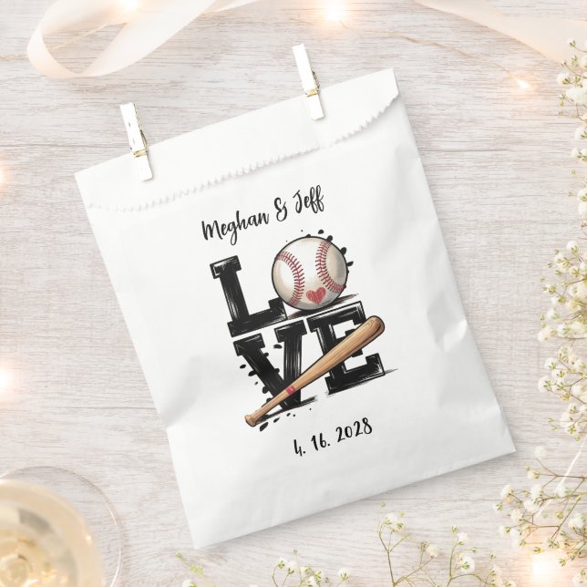 Personalisiertes Baseball-Hochzeitsgeschenk Geschenktütchen (Ausgeschnitten)