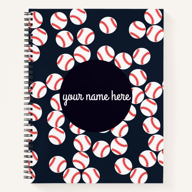 Personalisiertes Baseball-Notebook Notizbuch (Vorderseite)