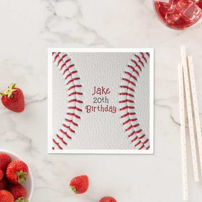 Personalisiertes Baseball-Papiertuch mit Namen und Serviette (Beispiel)