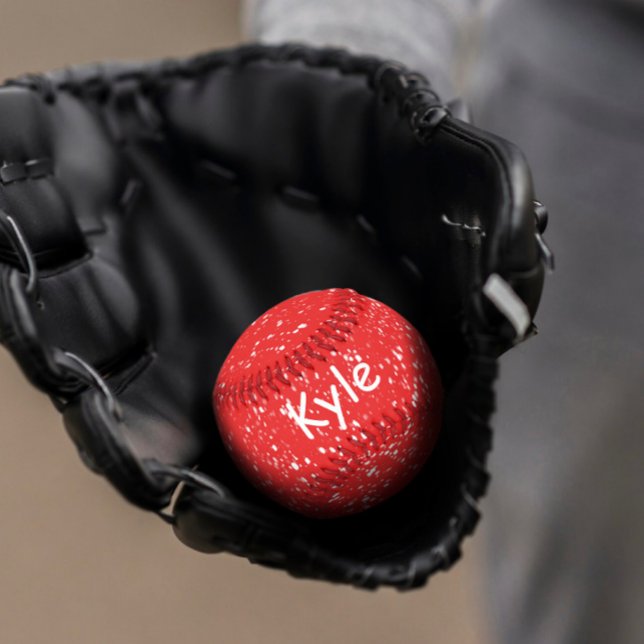 Personalisiertes Baseball, rot und weiß Baseball (Von Creator hochgeladen)