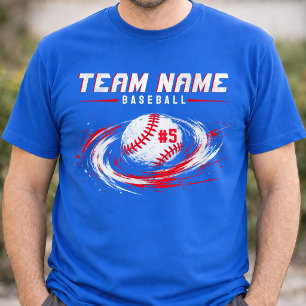 Personalisiertes Baseball-Team-Name-Nummer-T-Shirt T-Shirt