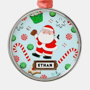 Personalisiertes Baseball-Urlaubsgeschenk Ornament Aus Metall