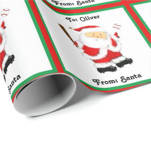 Personalisiertes Baseball-Weihnachtspapier Geschenkpapier