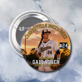 Personalisiertes Baseballspieler-Foto Button