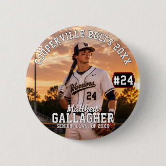 Personalisiertes Baseballspieler-Foto Button