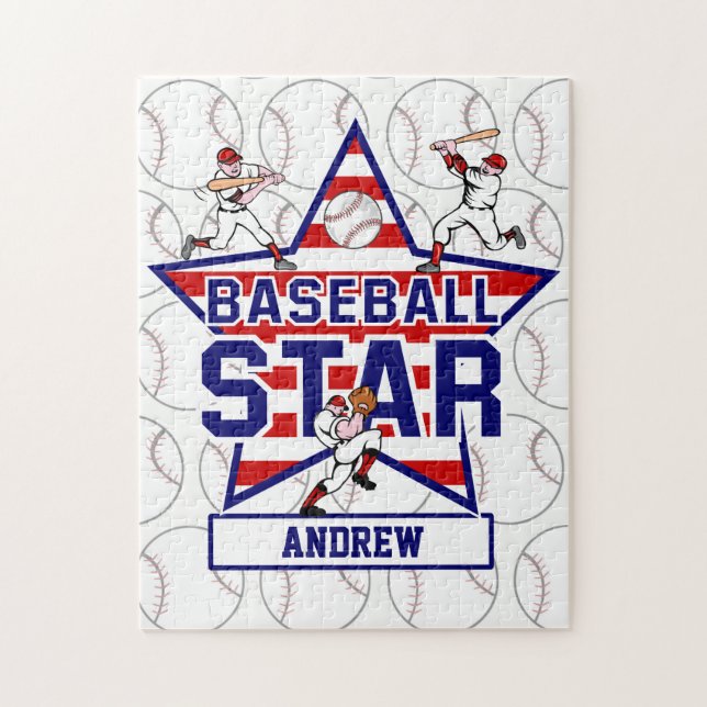 Personalisiertes Baseballsternenbanner - Puzzle (Vertikal)