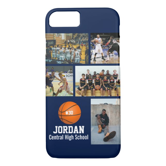 Personalisiertes Basketball-Fotocollage-Team # Case-Mate iPhone Hülle (Rückseite)