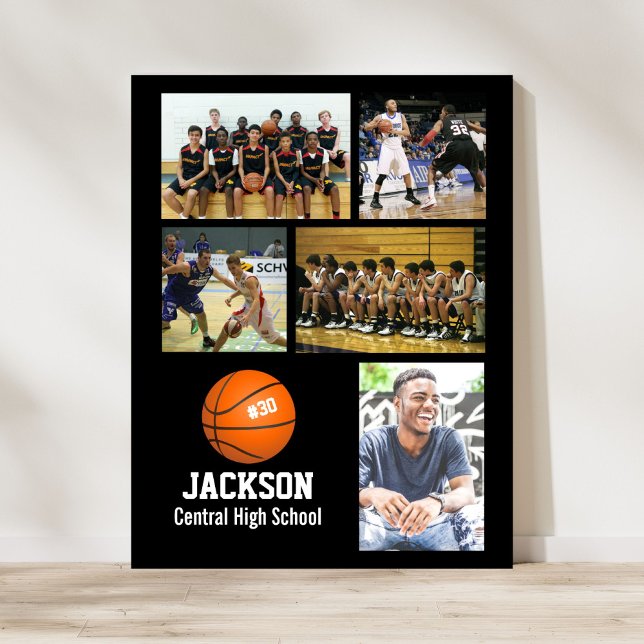 Personalisiertes Basketball-Fotocollage-Team # Poster (Von Creator hochgeladen)