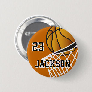 Personalisiertes Basketball-Hoop-Design Button