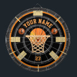 Personalisiertes Basketball Multi-Target Dart Boar Dartscheibe<br><div class="desc">Ein lustiger Basketball inspiriert Dartboard! Ideal für den Basketball oder Sportfanatiker der Familie und vollständig anpassbar, um Namen, Bilder, und mehr, wenn gewünscht. Die Basketballkörbe und die Netzmitte mit den umliegenden Basketballspielmotiven und -zirkeln, die an ein Basketballnetz erinnern, sind fett. Vollständig anpassbarer Name- und Zahlentext, um es zu Ihrem eigenen...</div>