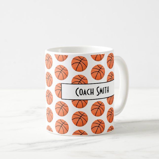 Personalisiertes Basketball-Musterwagen-Geschenk Kaffeetasse (VorderseiteRechts)