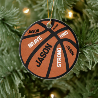 Personalisiertes Basketball-Schmuckstück mit Ihrem Keramik Ornament