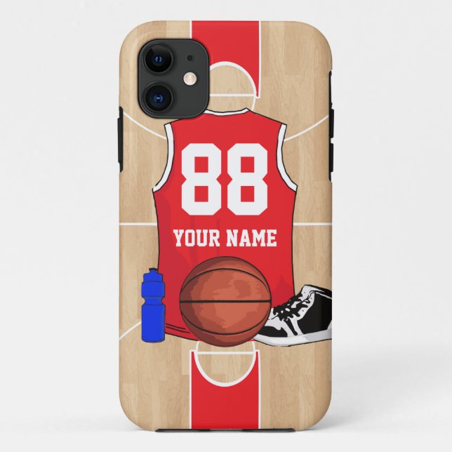 Personalisiertes Basketball-Shirt auf Gericht Case-Mate iPhone Hülle (Rückseite)