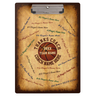 Personalisiertes Basketball-Trainer-Clipboard für Klemmbrett