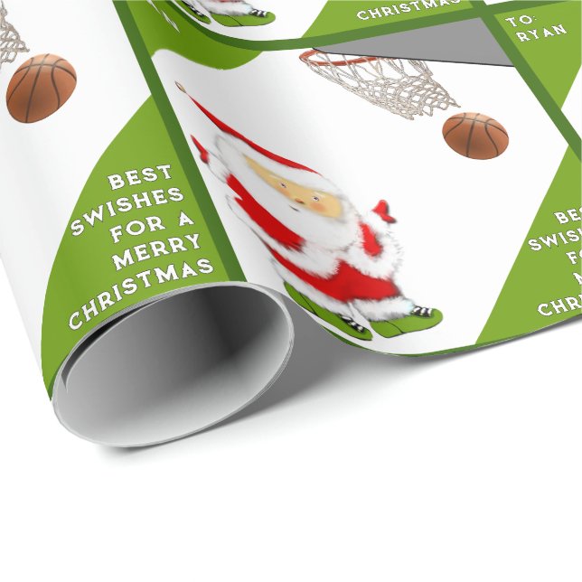 Personalisiertes Basketball Weihnachtsgeschenk Geschenkpapier (Rolleneckpunkt)