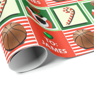 Personalisiertes Basketball Weihnachtsgeschenk Geschenkpapier