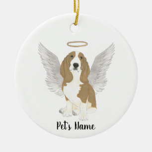 Personalisiertes Basset Hound Sympathie Gedenkenkm Keramik Ornament